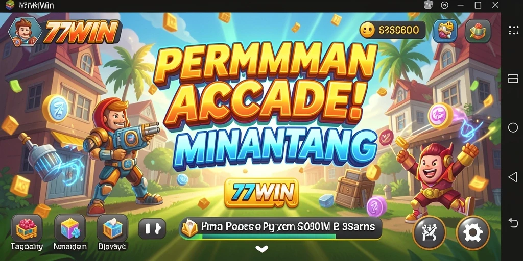 Tangkapan layar gameplay <strong>77WIN</strong> menunjukkan aksi seru dalam permainan Arcade.