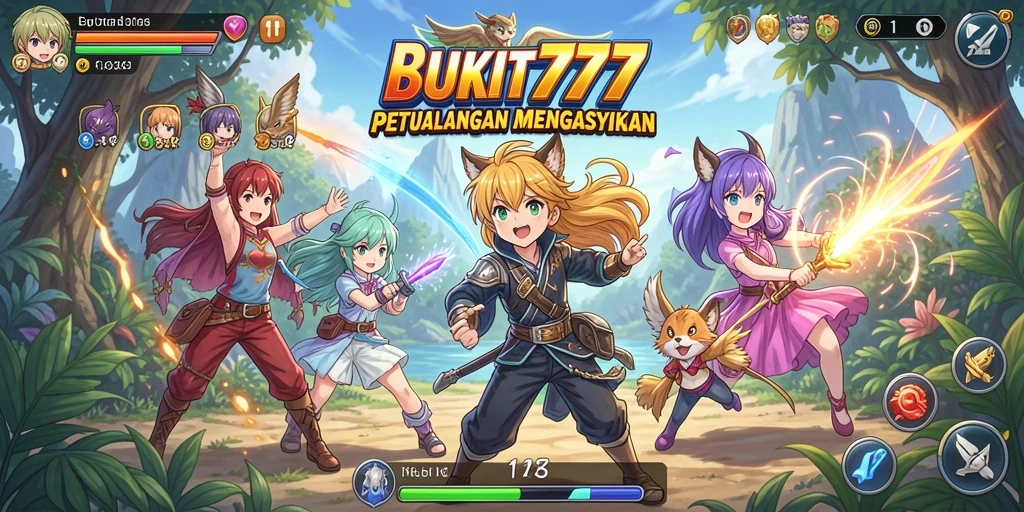 Screenshot gameplay BUKIT777 yang menampilkan aksi karakter anime.