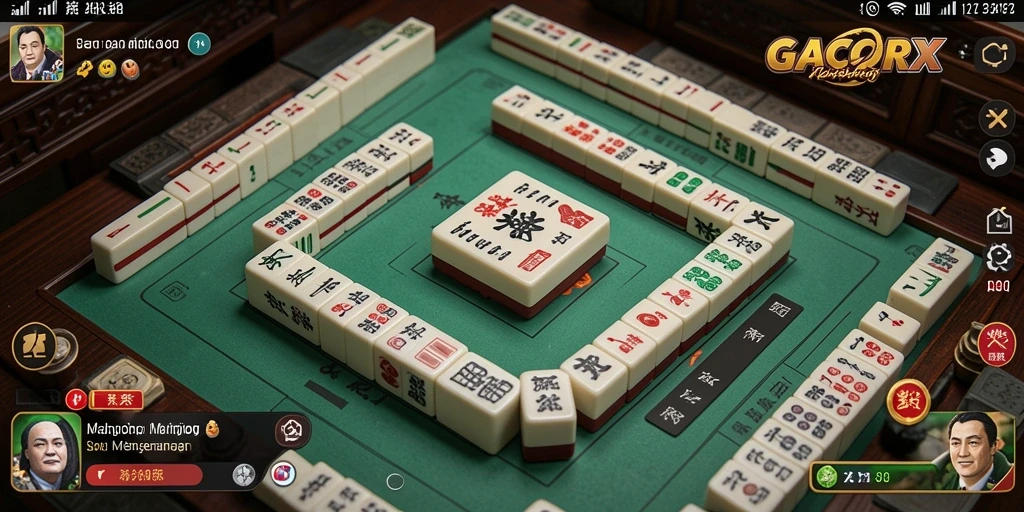 Tampilan gameplay GACORX yang menarik dalam Mahjong.