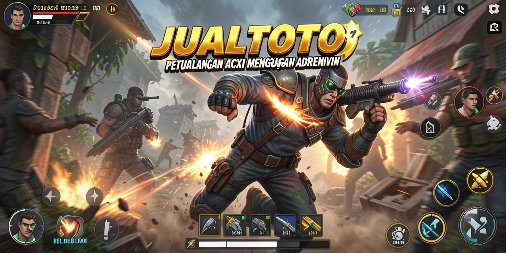 Tampilan gameplay JUALTOTO yang intens dan penuh aksi.