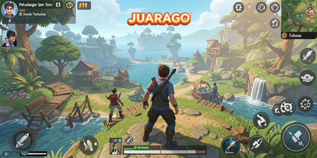 Tangkapan layar dari gameplay JUARAGO yang menunjukkan eksplorasi dunia terbuka.