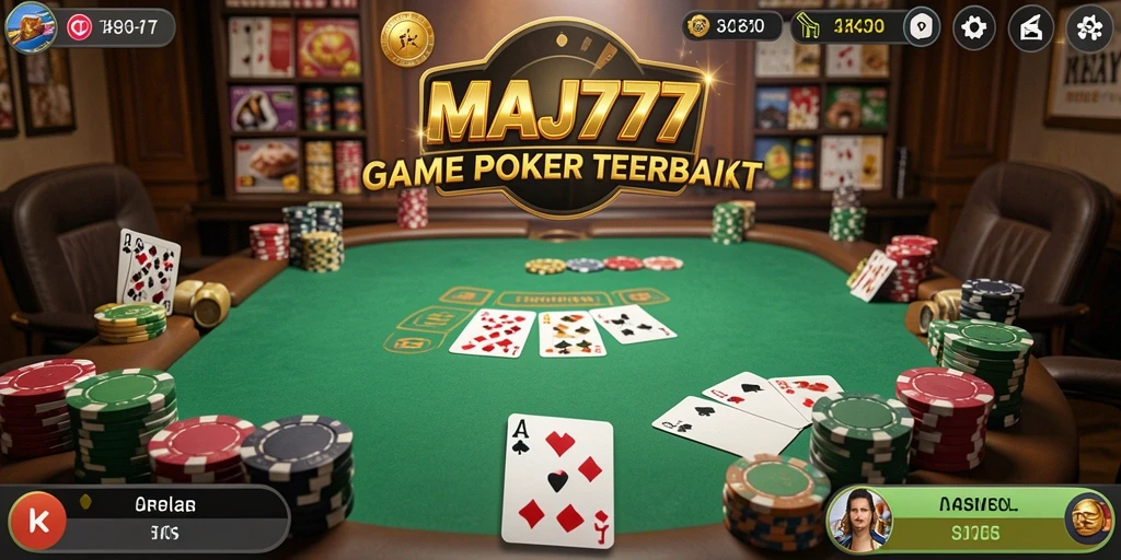 Screenshot gameplay MAJ777 menunjukkan pemain bersaing dalam permainan Poker.