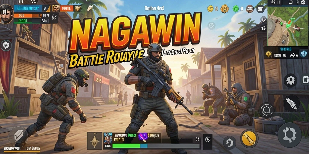 Tangkapan layar yang menampilkan aksi seru NAGAWIN dalam pertempuran Battle Royale.