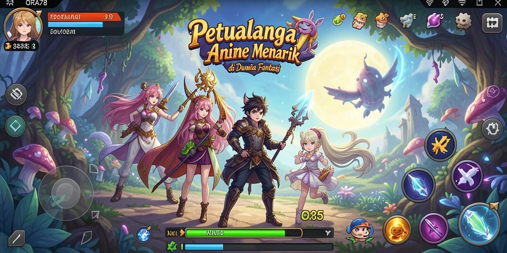 Tampilan gameplay ORA78 yang menarik dan penuh warna.