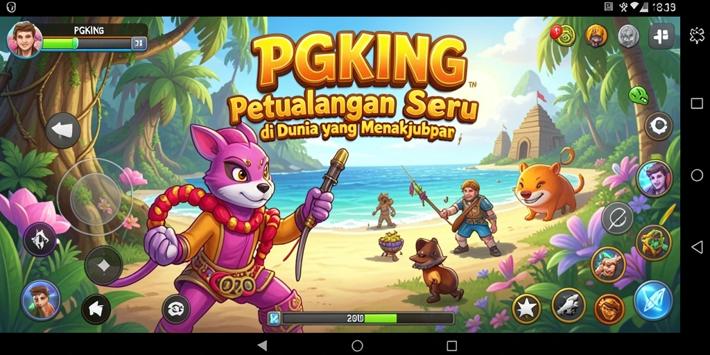 Tangkapan layar PGKING saat pemain menjelajahi dunia petualangan yang menakjubkan.