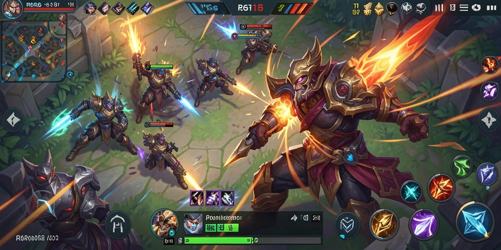 Gameplay seru R6R6 dengan pertempuran MOBA intens.