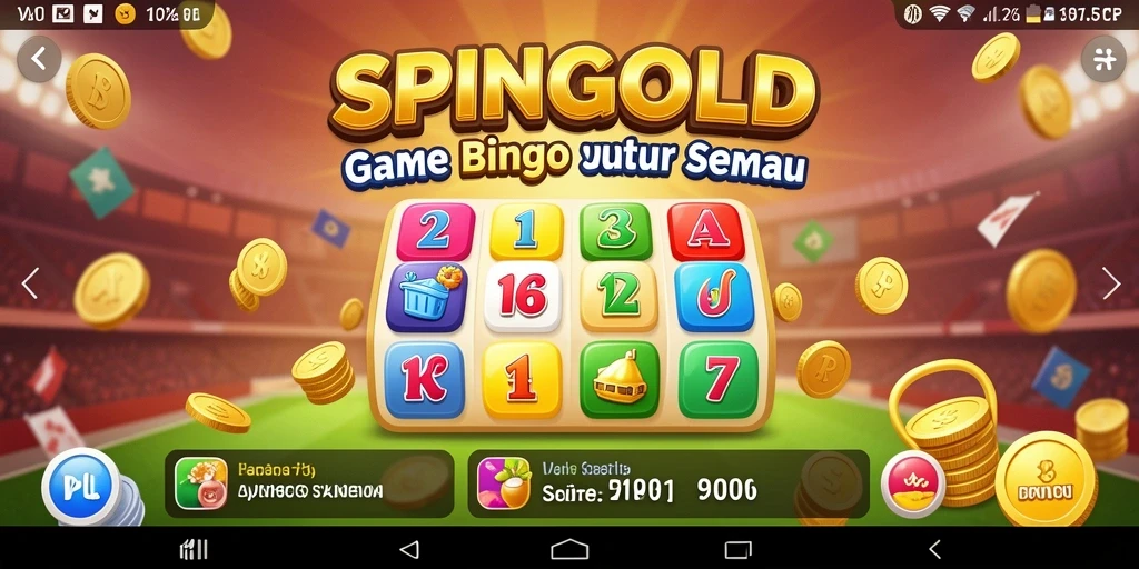 Tampilan gameplay SPINGOLD yang menarik dengan suasana Bingo yang seru.