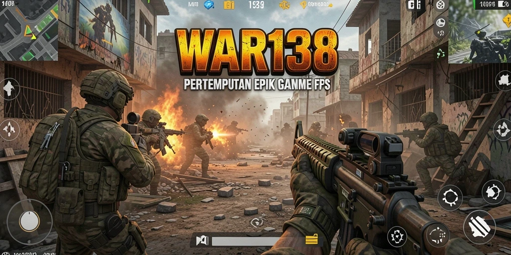 Tampilan gameplay menarik dalam pertempuran FPS mendebarkan.